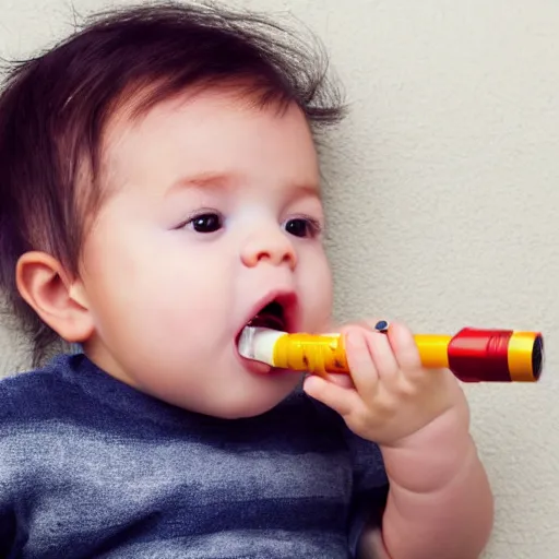 Image similar to baby vaping