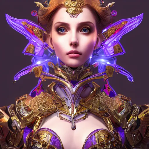 Prompt: studio portrait of amouranth as legitimate kind colorful female divine mech paladin transformers absurdly beautiful, elegant, young sexy elegant woman, super fine surreal detailed facial illustration by kim jung gi, iraq nadar, intricate lines, clear focus, vivid colors, matte, octopath voyager, final fantasy, unreal engine highly rendered, global illumination, radiant light, intricate environment