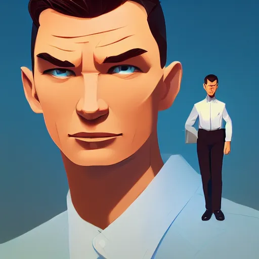 Image similar to face icon stylized minimalist agent 0 0 7, loftis, cory behance hd by jesper ejsing, by rhads, makoto shinkai and lois van baarle, ilya kuvshinov, rossdraws global illumination