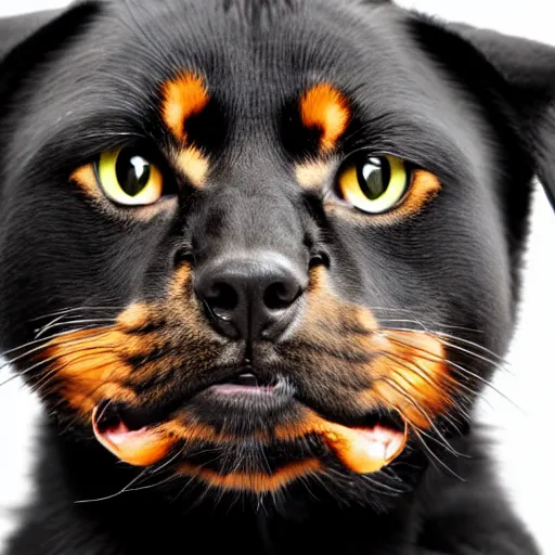 Image similar to a feline rottweiler - cat - hybrid, animal photography