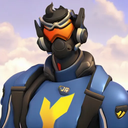 Prompt: a yearbook photo of winston from overwatch