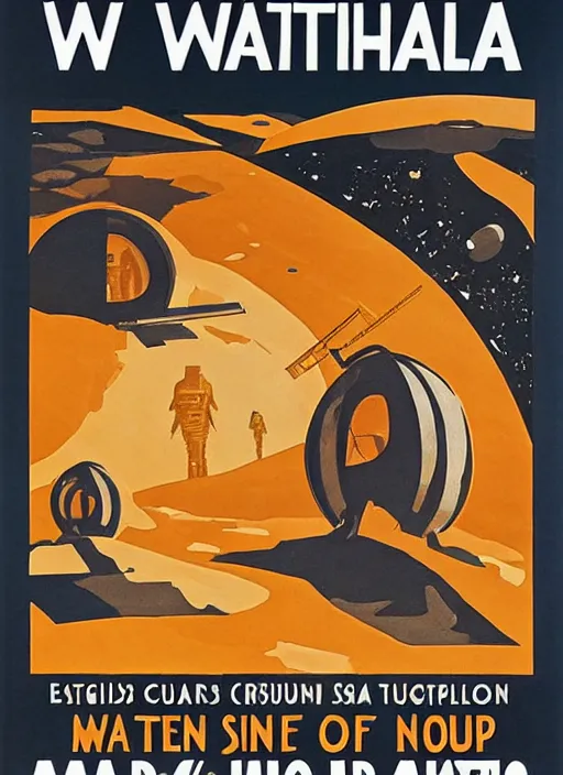 Image similar to WPA poster for the Martian colonies