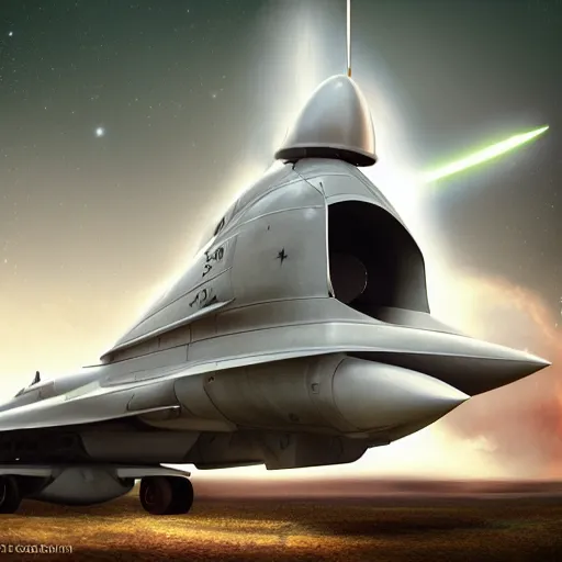 Prompt: retro sci-fi rocketship, cinematic, cinematic lightning, concept art, photography composition, f16