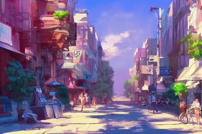 Image similar to summer street by liquidcoco artstation