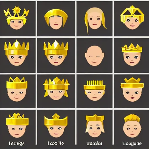 Image similar to gaming emoji concept gold armor crown style of emoji, vector art, white background, no watermark white background