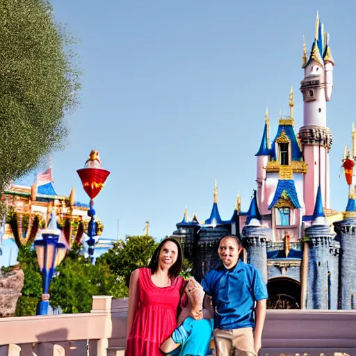 Image similar to photography of a familly on vacation at disneyland
