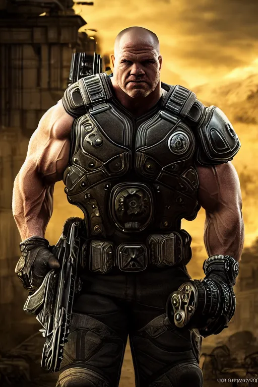 Prompt: jocko willink as a muscular Gears of War character commanding, photorealism, half body, HDR ambient background, unreal engine 5, hyperrealistic, highly detailed, XF IQ4, 150MP, 50mm, F1.4, ISO 200, 1/160s, cinematic lights, Adobe Lightroom, photolab, Affinity Photo, PhotoDirector 365, realistic