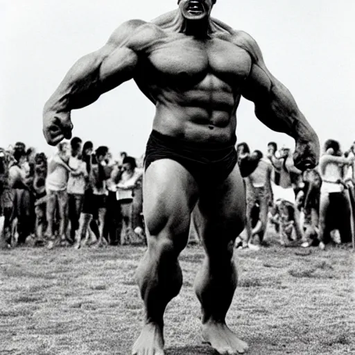 Image similar to hulk performing at woodstock