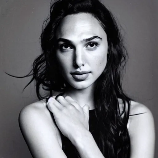 Image similar to intimate portrait of gal gadot by richard avedon
