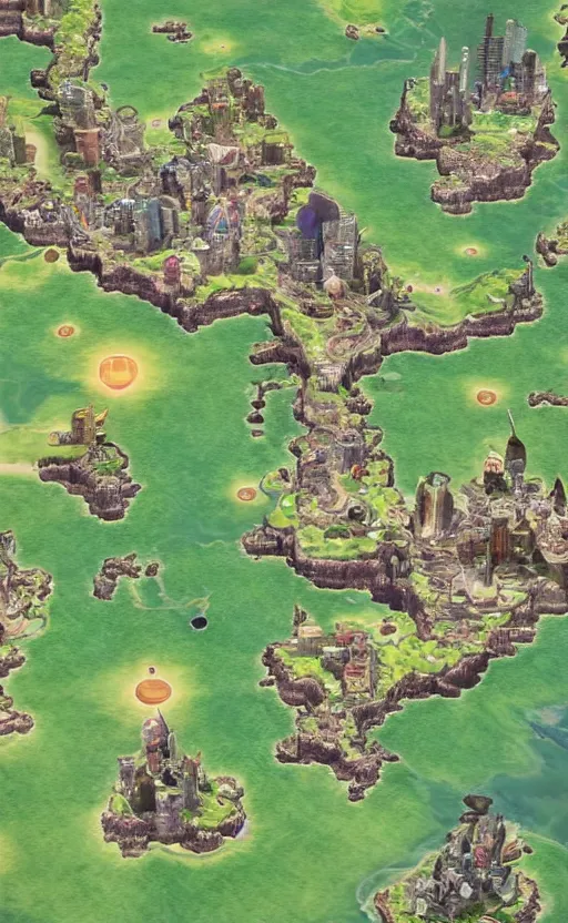 Prompt: pokemon overworld map of ohio, octane render, trending on artstation, intricate detail