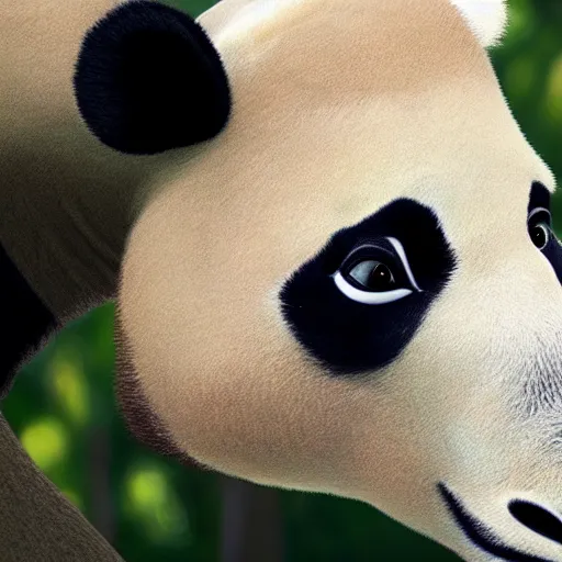 Image similar to a panda and giraffe mixture photorealistic