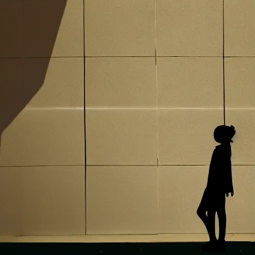 Image similar to photograph of the shadow silhouette of anime girl