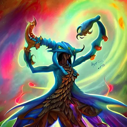 Prompt: humanized version of the zodiac sign of the Scorpion, fantasy drawing, colorful, concept art, artstation winner, procreate, high energy