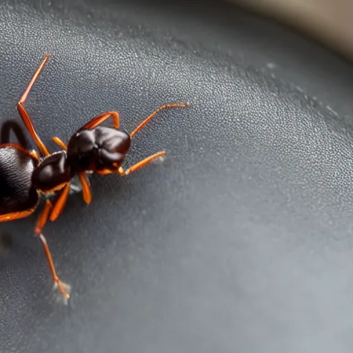 Image similar to close up photograph of an ant watching tv