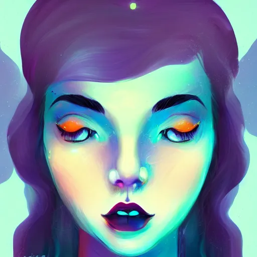 Prompt: portrait of a woman inspired by lois van baarle, iridescent bubbles, 8 k