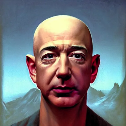 Prompt: Jeff Bezos. Inquisitor. Zdzisław Beksiński