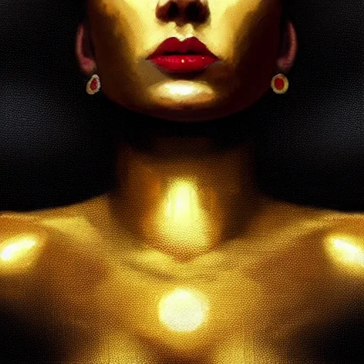 Image similar to cinematic portrait of chest full of gleaming gold and gemstones, chalk, masterpiece, trending on artstation, featured on pixiv, cinematic composition, dramatic pose, beautiful lighting, sharp details, hyper-detailed, HD, HDR, 4K, 8K, art by Basil Gogos