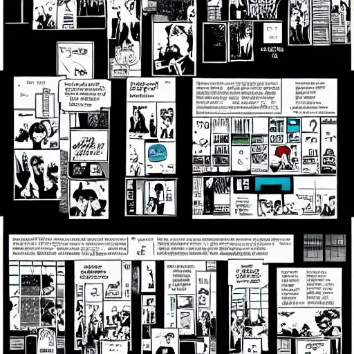 Prompt: unique comic book page layout in the style of Chris Ware