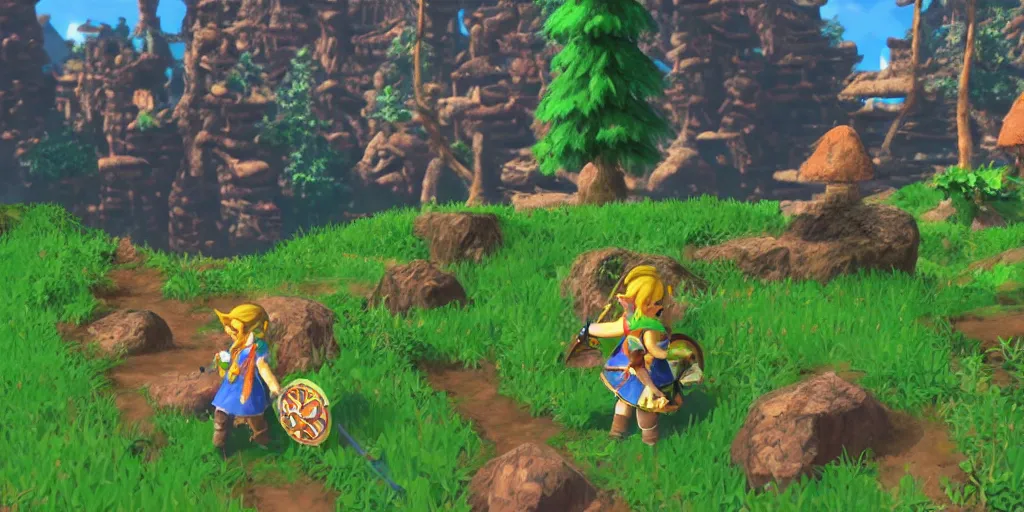 Image similar to closeup screenshot of 2 d zelda game, 8 k, close up