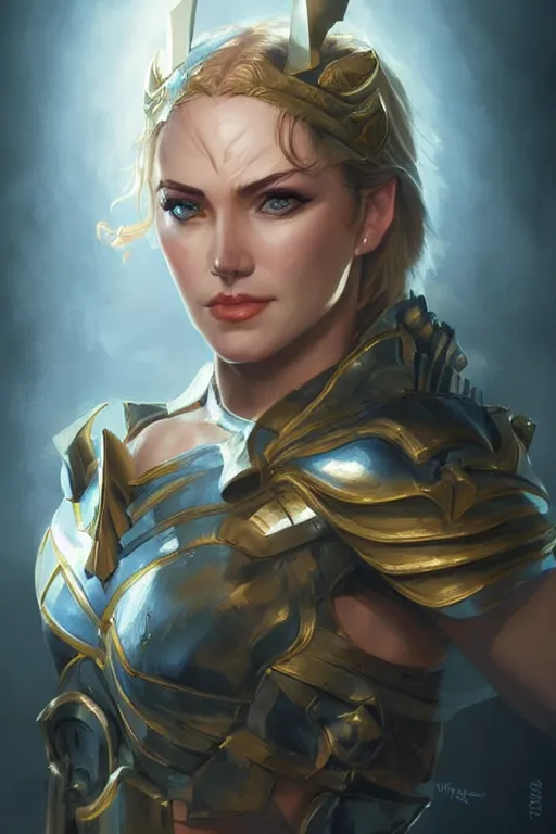 Image similar to amazon valkyrie athena, d & d, fantasy, portrait, highly detailed, headshot, digital painting, trending on artstation, concept art, sharp focus, illustration, art by artgerm and greg rutkowski and magali villeneuve