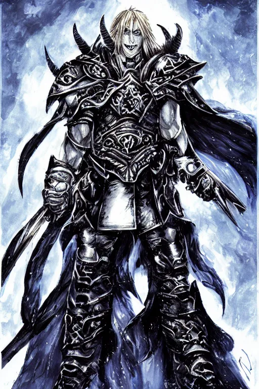 Image similar to Arthas in the style of Ayami Kojima,