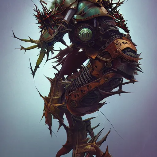 Prompt: sneaker, steampunk, sculpture, concept art, smooth, sharp focus, illustration, glowing thorns, concept art by tooth wu, blizzard warcraft artwork