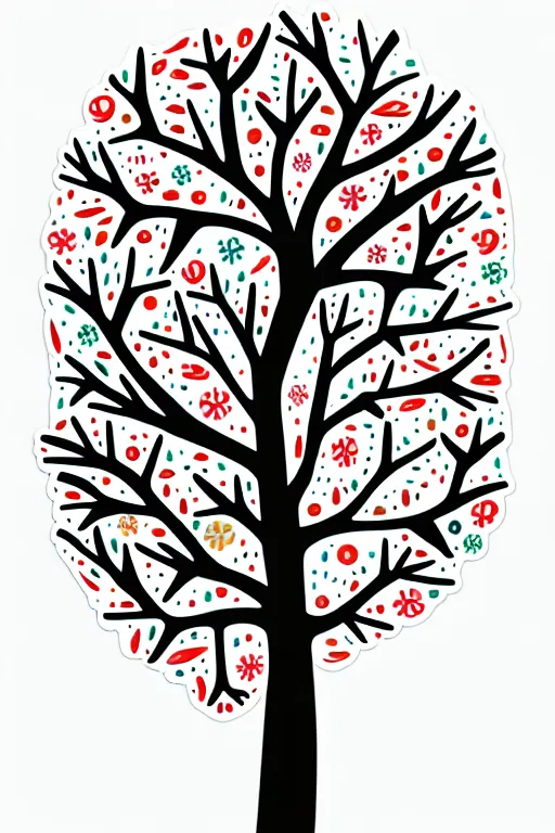 Image similar to doodle scribble scandi winter tree, sticker - art, svg vector, adobe - illustrator