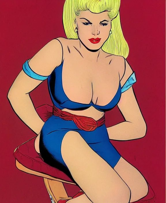 Image similar to a beautiful blonde girl by john romita sr.