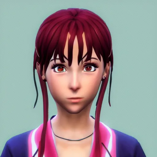 Prompt: a portrait of anime girl, the sims 4