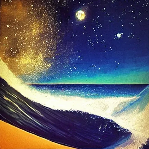 Prompt: “surfing the stars”