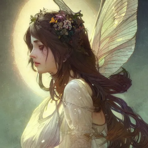 Image similar to beautiful angelic seductive fairy, fantasy, intricate, cinematic lighting, highly detailed, digital painting, artstation, smooth, sharp focus, illustration, art by Akihiko Yoshida, Greg Rutkowski and Alphonse Mucha, by Pixar