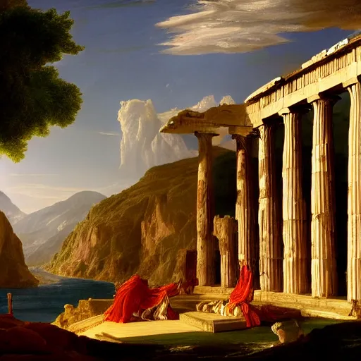 Prompt: ancient greece by thomas cole
