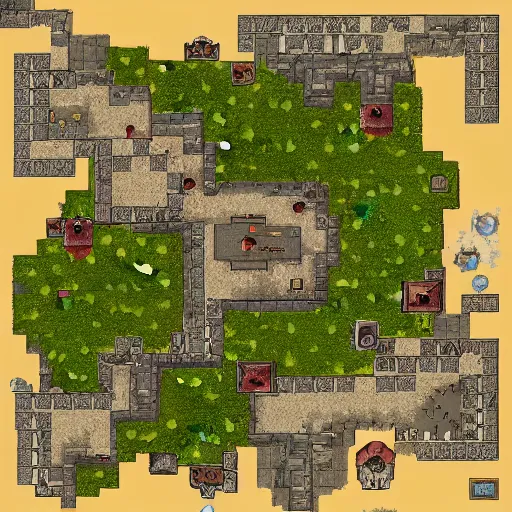 Image similar to Castle, Dungeons and dragons battlemap, top view, VTT Foundry, inkarnate, dungeonfog, dungeondraft, Eberron, Curse of Strahd