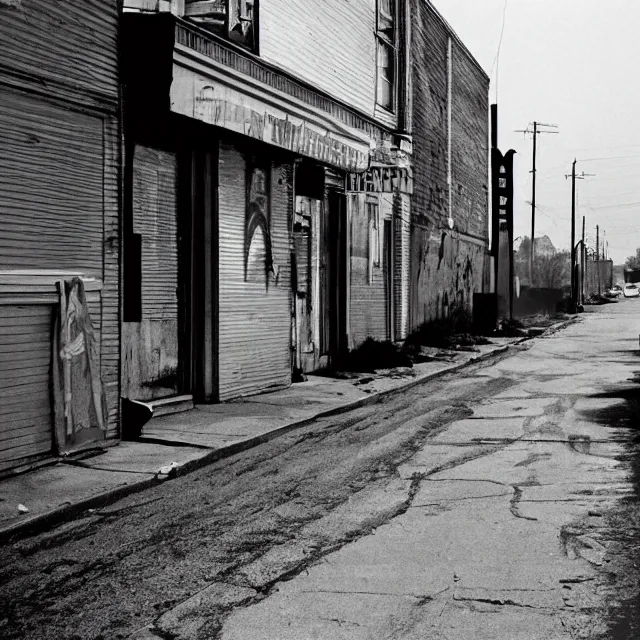 Prompt: photo of dirty street by william eggelston