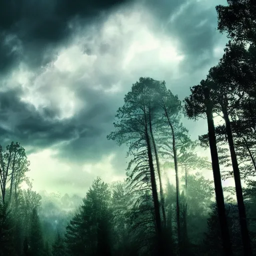 Image similar to beautiful forest, hdr, hd, artstation, 4 k, amazing beauty, clouds, award - winning, dramatic lighting