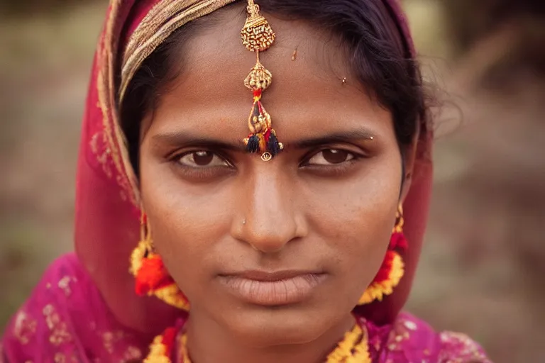 Image similar to an indian women, realistic, cinematic style, 35mm