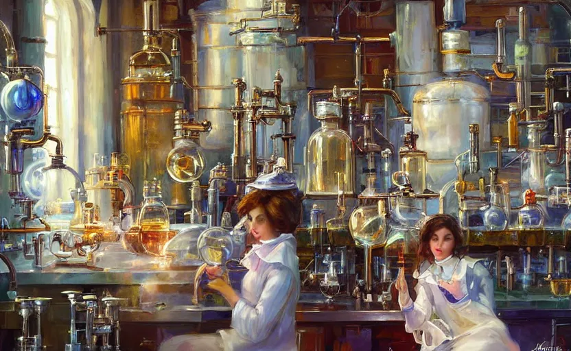 Image similar to Alchemy laboratory. By Konstantin Razumov, highly detailded