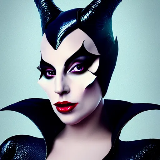 Image similar to Lady Gaga as real life Maleficent, fantasy, artstation, 8k resolution