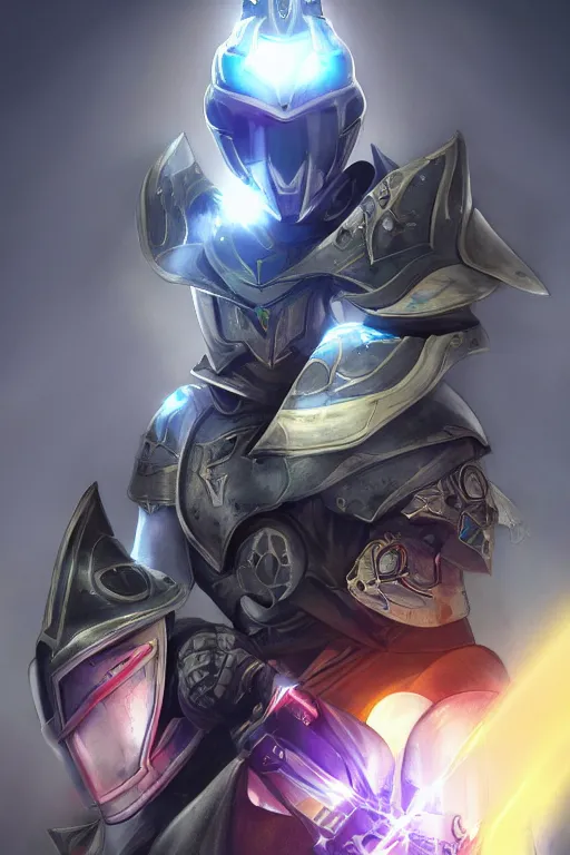 Image similar to helmet armor guardian destiny in witch queen illumination ray tracing hdr fanart arstation by sung choi robot ninja mask and eric pfeiffer and gabriel garza and casper konefal