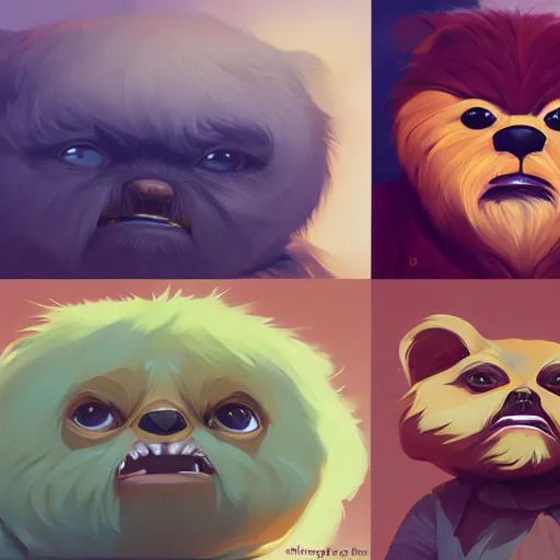 Image similar to face icon stylized minimalist ewoks, loftis, cory behance hd by jesper ejsing, by rhads, makoto shinkai and lois van baarle, ilya kuvshinov, rossdraws global illumination