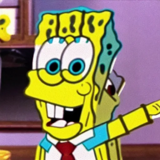 Image similar to A still of Spongebob in the Godfather (1972)