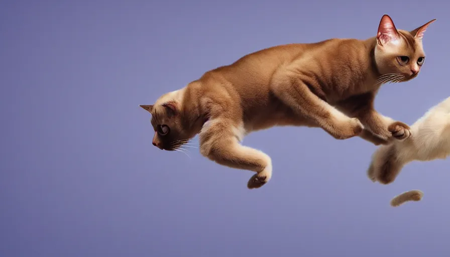 Prompt: a Siamese cat skydiving, photo realistic, 4k, realistic lighting