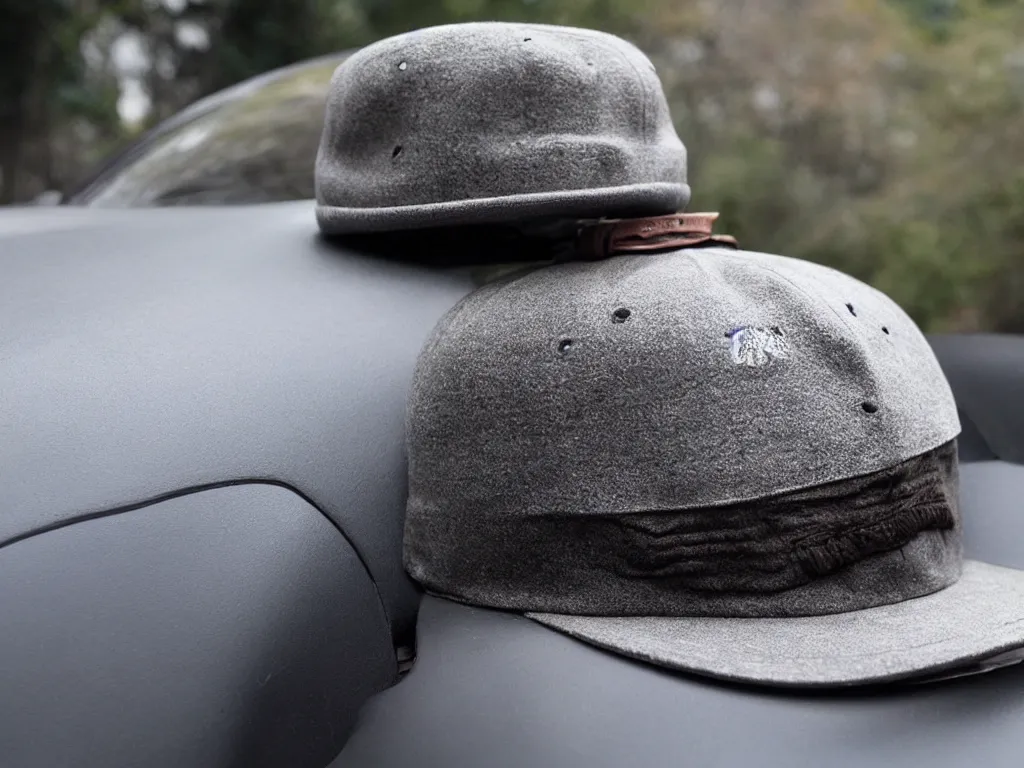 Prompt: A hat that looks like a car