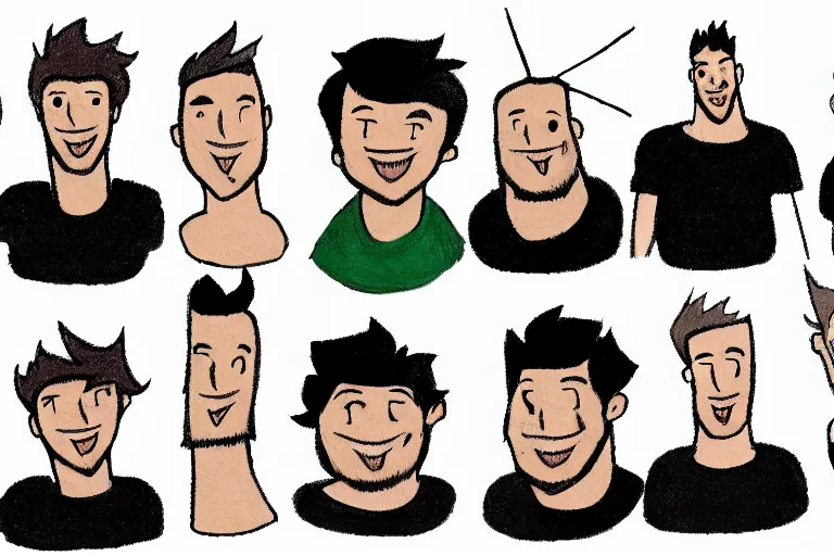 Image similar to Drawn guy, in full growth, in different styles, with different backgrounds