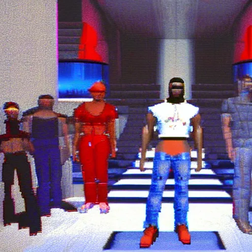 Prompt: 1990s videogame still of a videogame about Kanye West