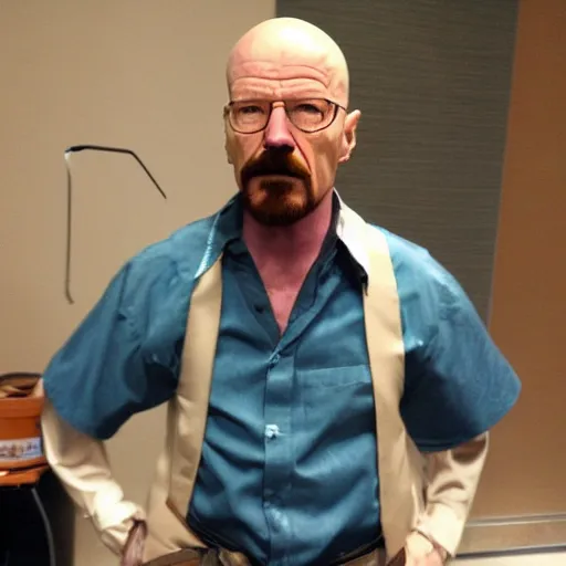 Prompt: walter white at a furcon