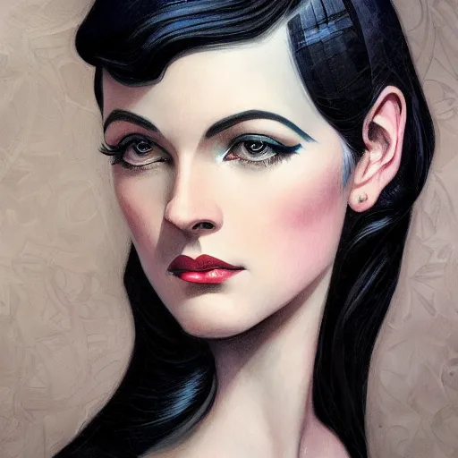 Prompt: a streamline moderne, art nouveau, multi - ethnic and multi - racial portrait in the style of charlie bowater, and in the style of donato giancola, and in the style of charles dulac. clear, expressive, very large eyes. symmetry, centered, ultrasharp focus, dramatic lighting, photorealistic digital painting. an elegant, intricately detailed background.