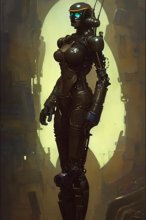 Prompt: full character portrait max mad cyberpunk, half - robot solider girl character design, final fantasy face, painting by gaston bussiere, katsuya terada, nc wyeth, greg rutkowski, craig mullins, vermeer, trending on artstation, jeffery catherine jones