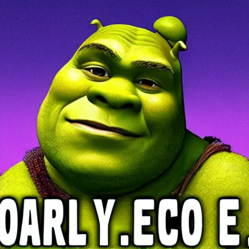 Image similar to shrek but everything has gone awfully incorrect and the world is ruined