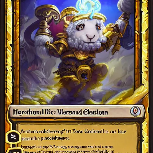 Image similar to a sheep surrounded by yellow glittering smoke, hearthstone art style, epic fantasy style art, fantasy epic digital art, epic fantasy card game art